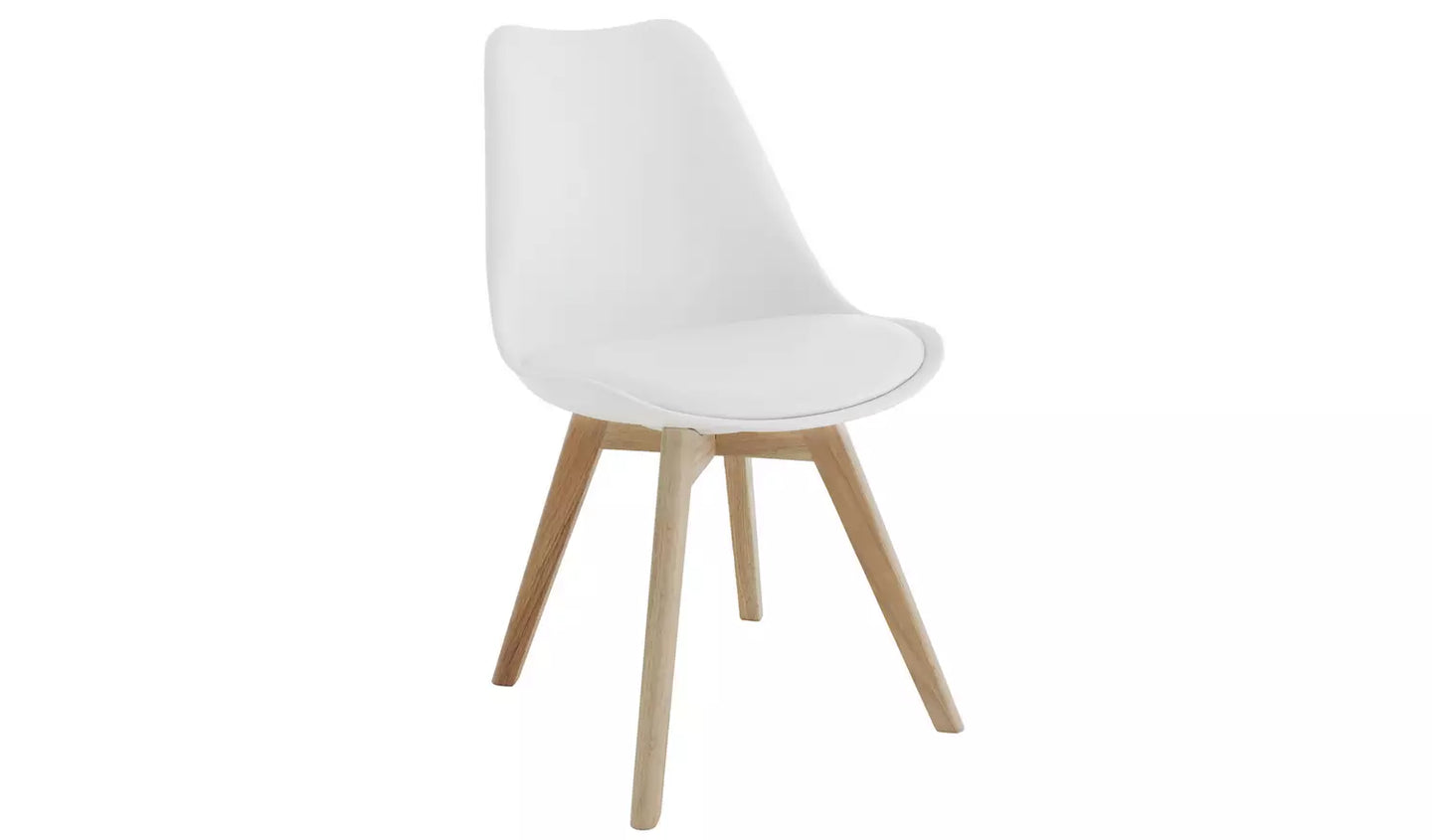 Assembled Habitat Jerry Pair of Dining Chair - White